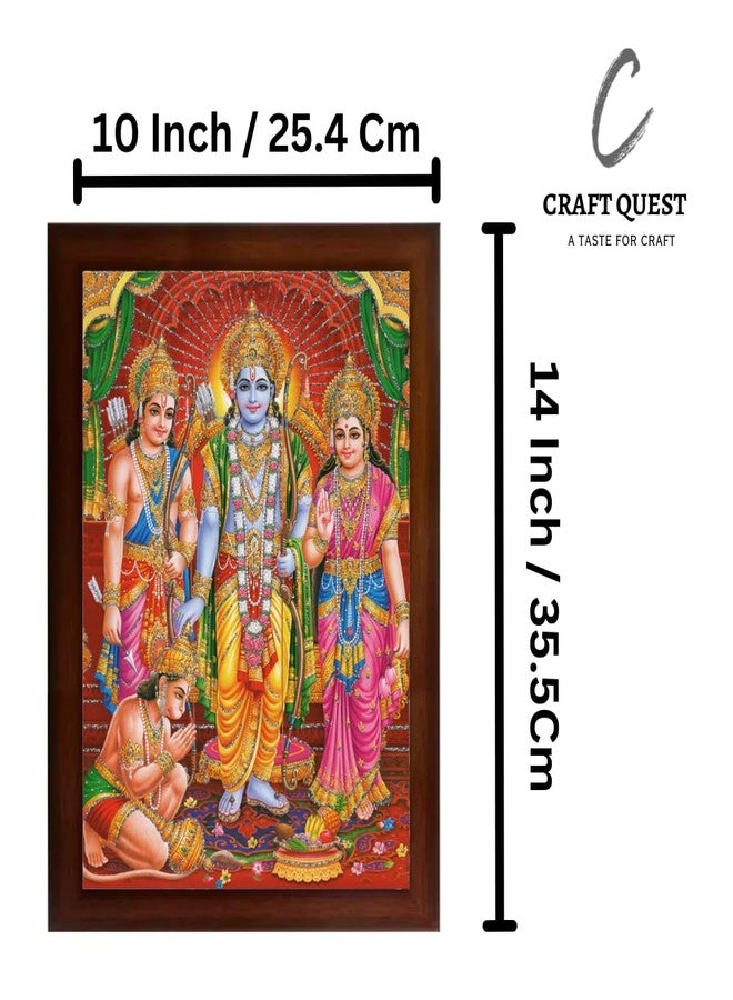 CRAFT QUEST Shree Ram Darbar Sparkle Coated with Frame Home Decorative Gift Item Painting (14 X 10 Inches, Multicolour, Religious) - Image 2